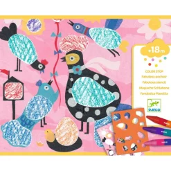 Coffret pour colorier au pochoir "Piou piou & Co" 8993<Djeco New