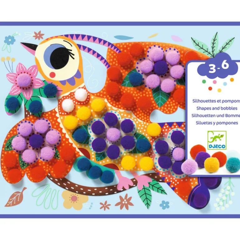 Coffret Silhouettes et pompons "Panachés" 0070<Djeco Sale