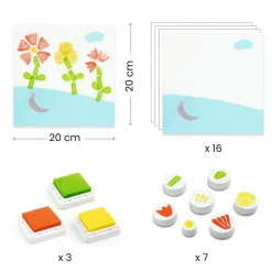 Coffret tampons "Avec des fleurs" 9950<Djeco New