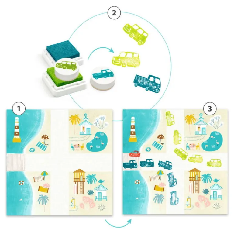 Coffret tampons "Circulation" 9952<Djeco Best Sale