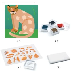 Coffret tampons transparents "Motifs et pelages" 8966<Djeco Sale