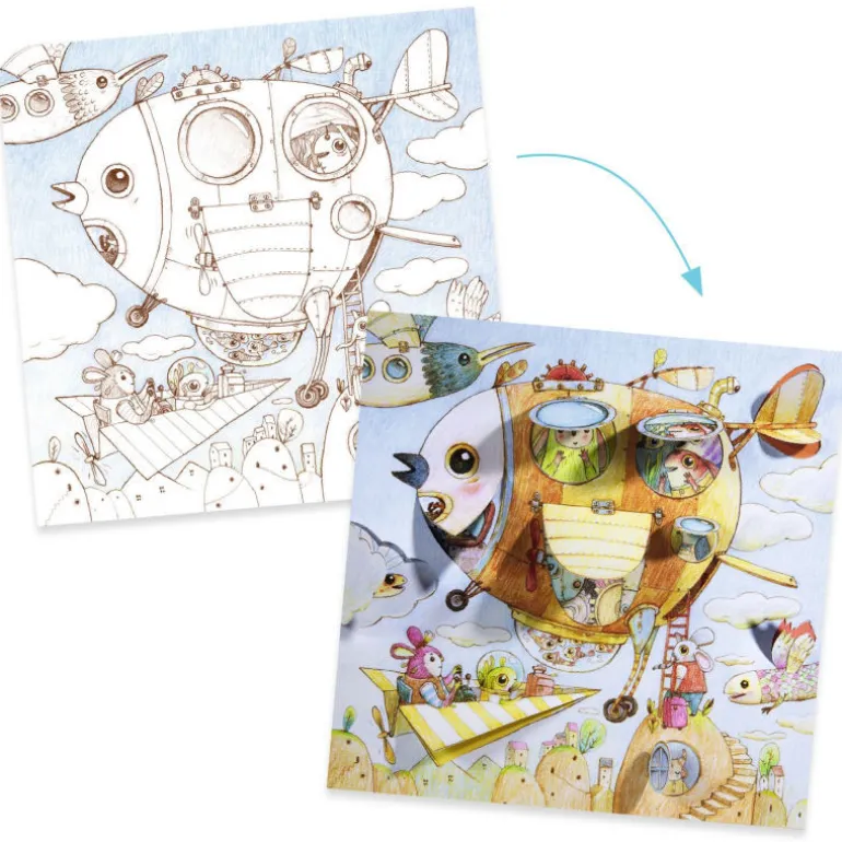 Coloriage à fenêtres "Le voyage de Malo" 9684<Djeco Flash Sale