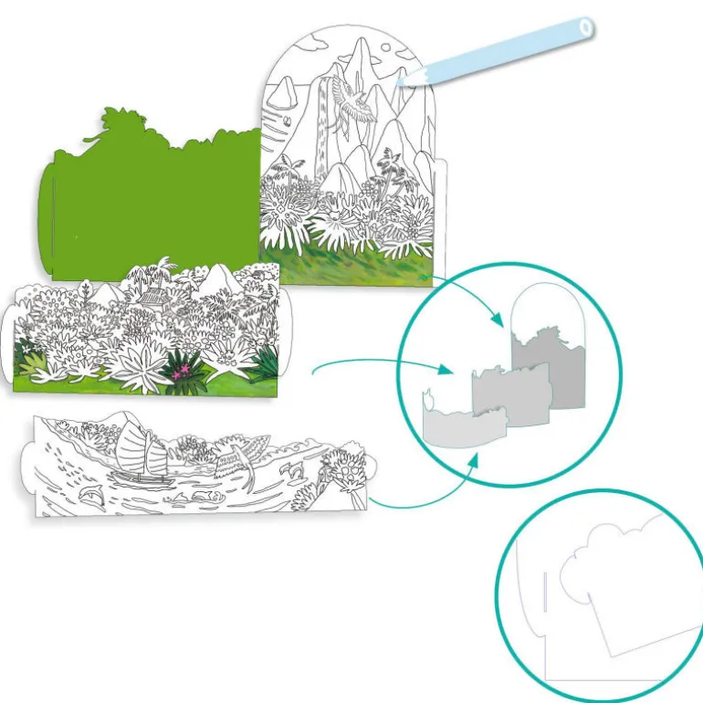 Coloriage 3D "Au sommet... de mon île" 8744<Djeco Cheap