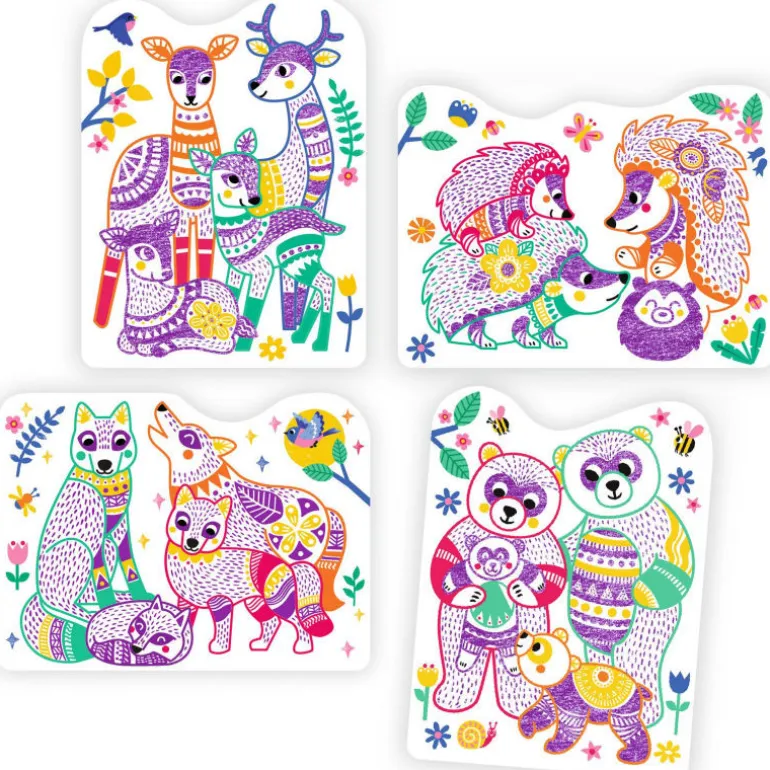 Coloriages à révéler "Familles de la forêt" 0065<Djeco Hot