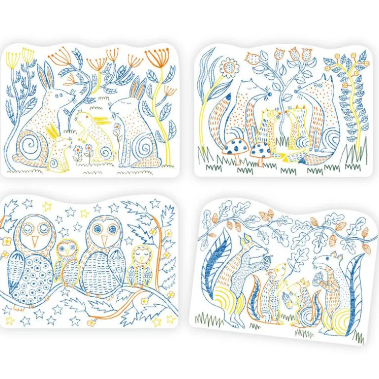Coloriages à révéler "Familles des sous-bois" 0064<Djeco Online