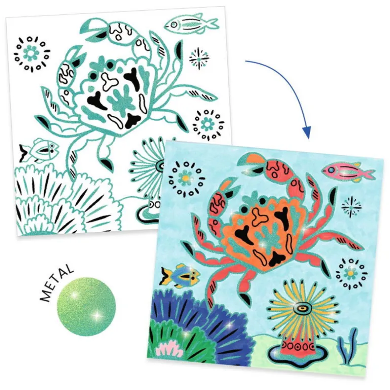 Coloriages brillants "Sous la mer" 9698<Djeco Shop