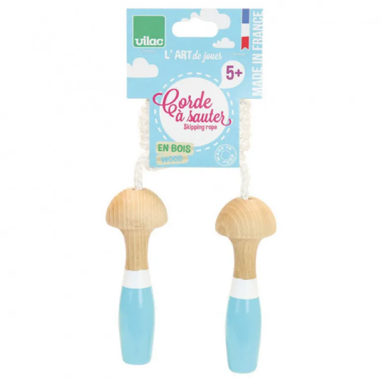Corde à sauter en bois laqué bleue 3008B<VILAC Shop