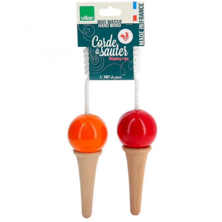 Corde à sauter "glace rouge" en bois laqué 3012R<VILAC New