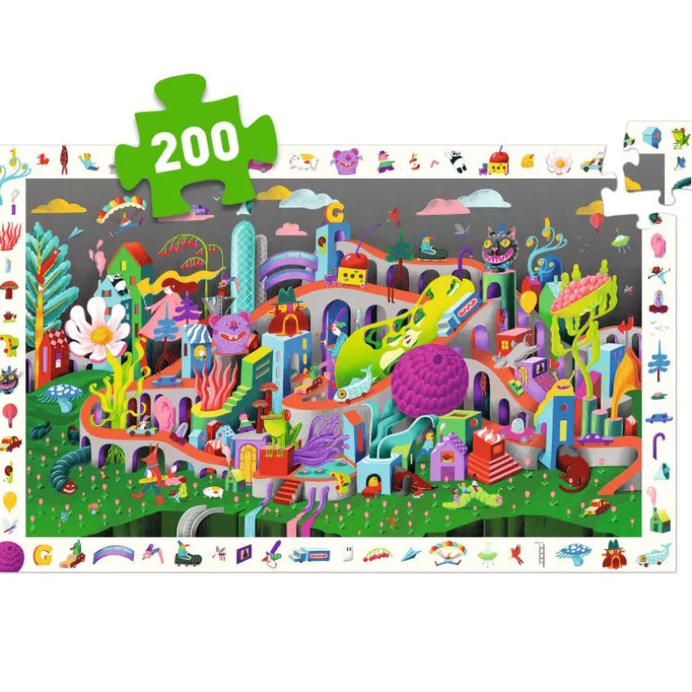 Crazy Town, Puzzle observation 200 pcs 7462<Djeco Best