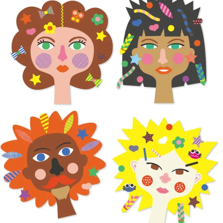 Créer avec des stickers "Coiffeur" 9045<Djeco Best Sale