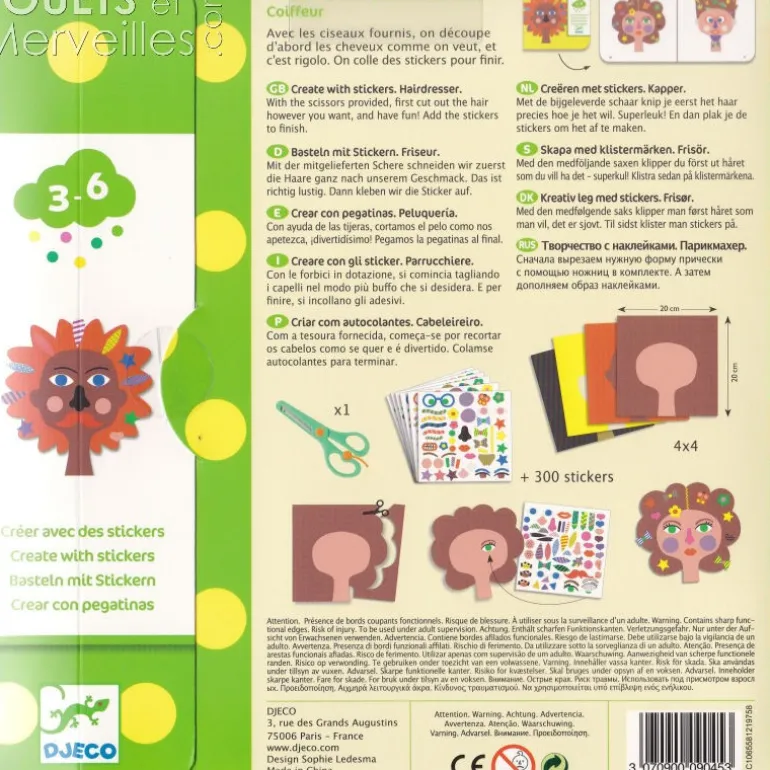 Créer avec des stickers "Coiffeur" 9045<Djeco Best Sale