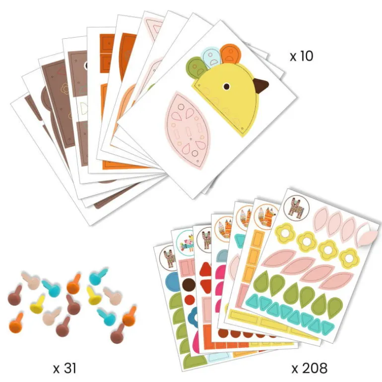 Créer avec du papier "3 animaux géants" 9895<Djeco Discount