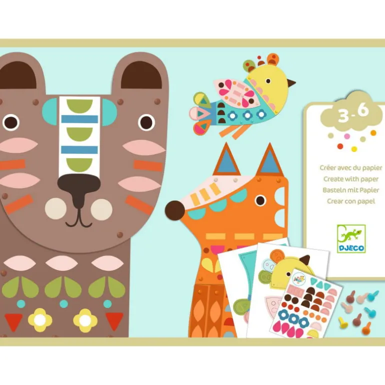 Créer avec du papier "3 animaux géants" 9895<Djeco Discount