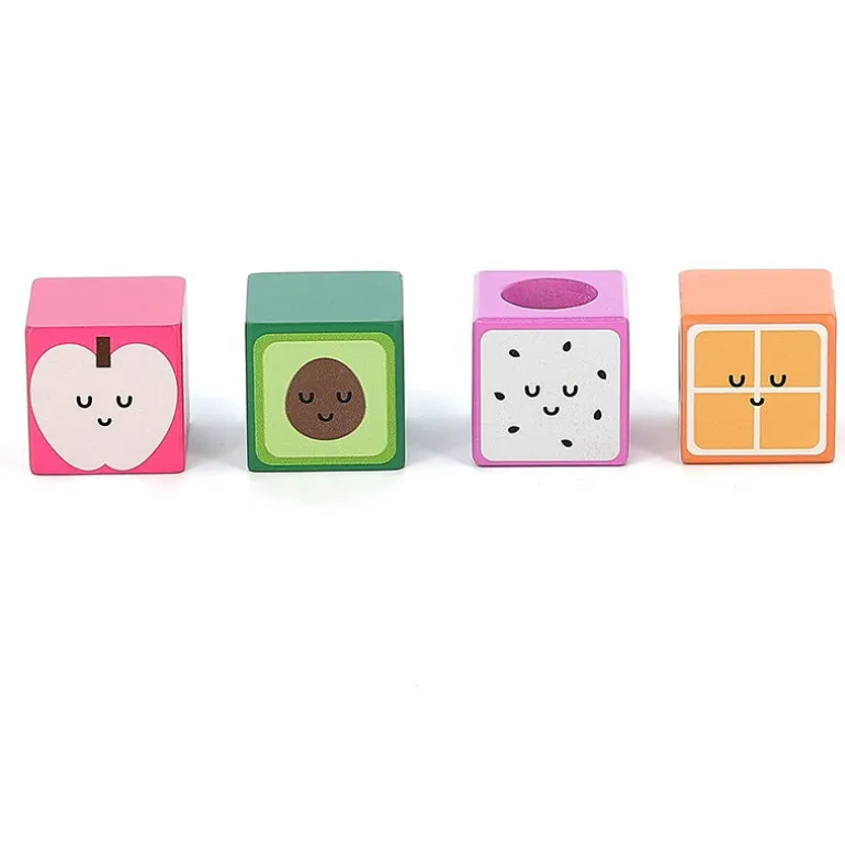 Cubes sonores en bois - fruits et légumes - Andy Westface 7414<VILAC Hot