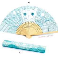 Eventail et son étui à colorier "Koneko" DIY 7949<Djeco Cheap