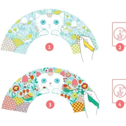 Eventail et son étui à colorier "Koneko" DIY 7949<Djeco Cheap