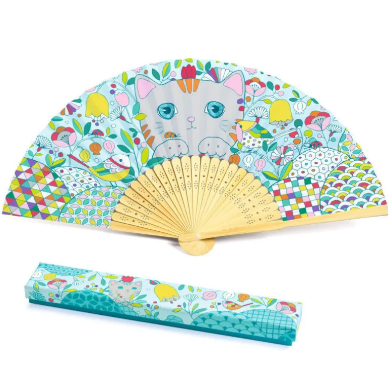 Eventail et son étui à colorier "Koneko" DIY 7949<Djeco Cheap