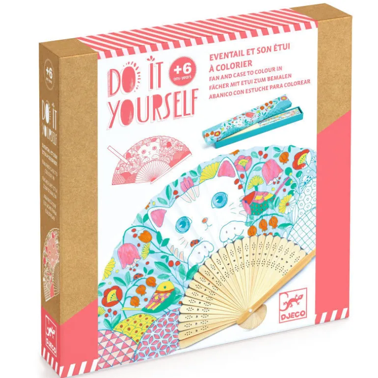 Eventail et son étui à colorier "Koneko" DIY 7949<Djeco Cheap