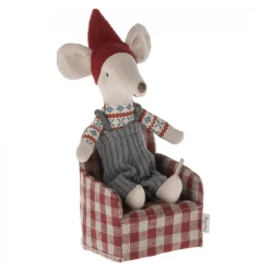 Fauteuil à carreaux pour souris - rouge -<Maileg Best