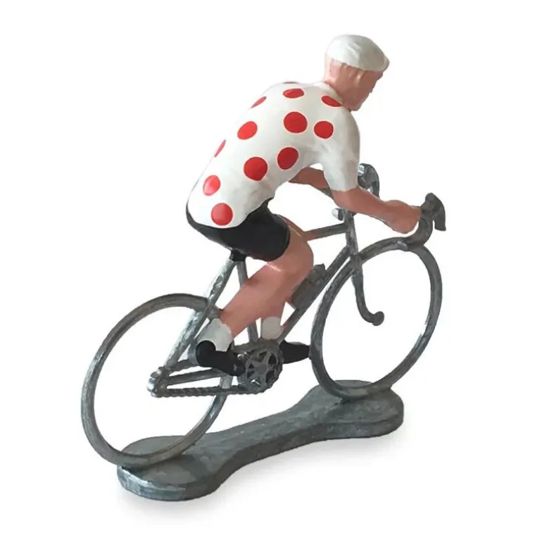 Figurine cycliste maillot blanc pois rouge _ Bernard & Eddy<Bernard & Eddy Clearance