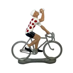 Figurine cycliste "assoiffé" maillot blanc à pois _ Bernard & Eddy<Bernard & Eddy Flash Sale