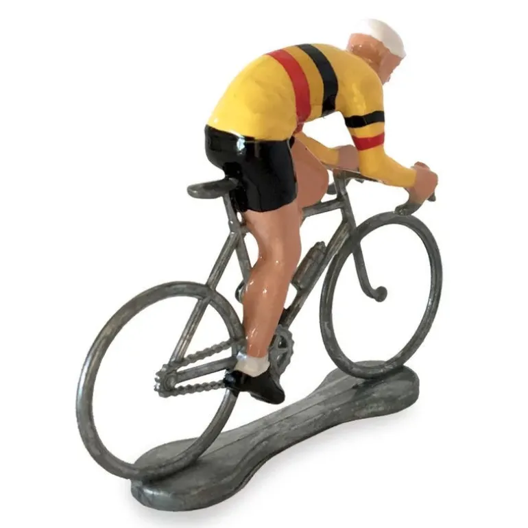Figurine cycliste sprinteur maillot jaune-belge_ Bernard & Eddy<Bernard & Eddy Hot