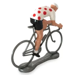 Figurine cycliste sprinteur maillot blanc pois rouge _ Bernard & Eddy<Bernard & Eddy Cheap