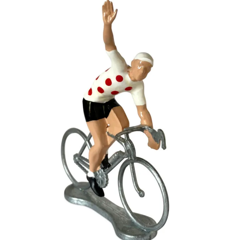 Figurine cycliste winner maillot blanc pois rouge _ Bernard & Eddy<Bernard & Eddy Fashion