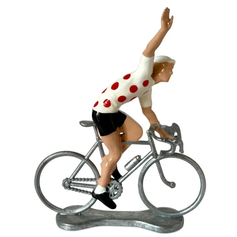 Figurine cycliste winner maillot blanc pois rouge _ Bernard & Eddy<Bernard & Eddy Fashion