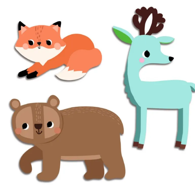 Gommettes autocollantes "Animaux de la forêt" Stickers pour enfants 55<Djeco New