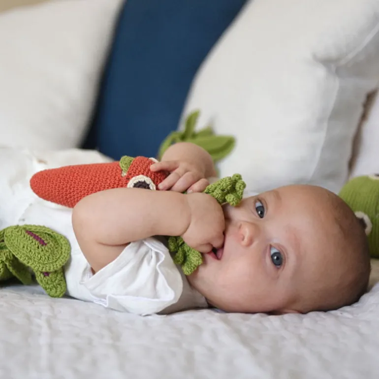Hochet carotte en crochet "The veggy toys", coton bio<MyuM Fashion
