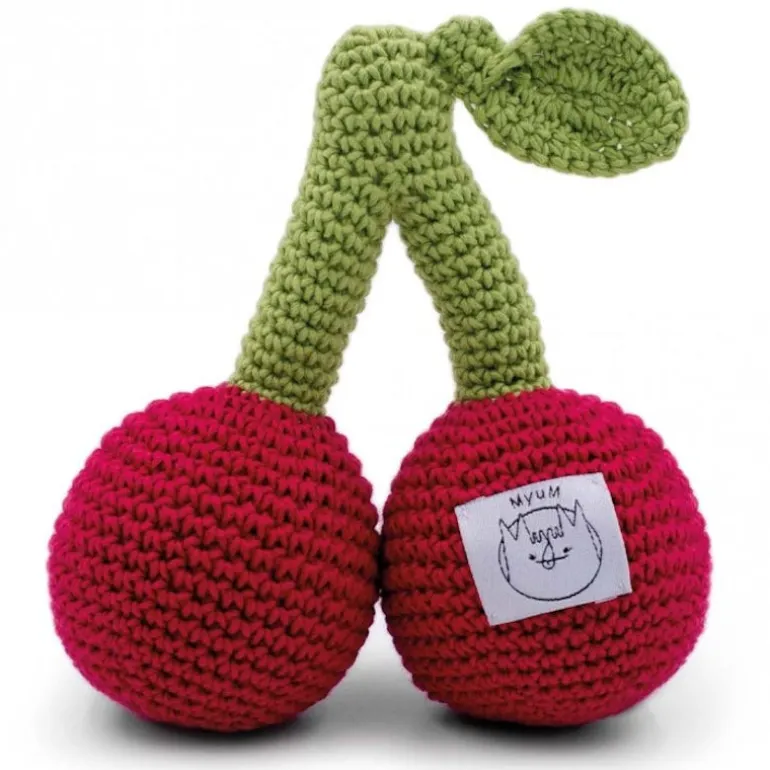 Hochet cerises en crochet "The veggy toys", coton bio<MyuM Sale