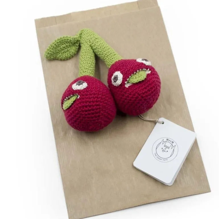 Hochet cerises en crochet "The veggy toys", coton bio<MyuM Sale