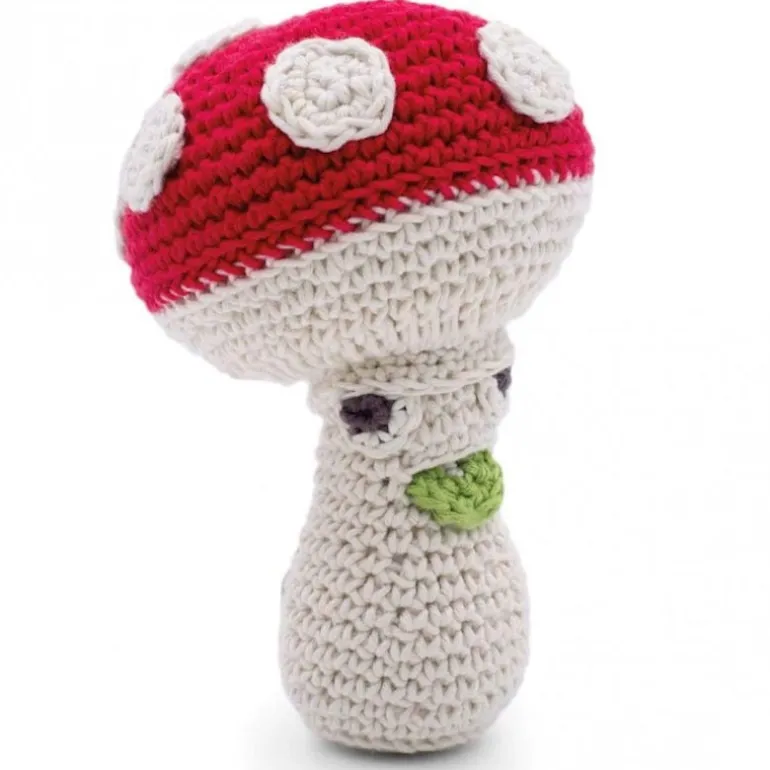 Hochet champignon en crochet "The veggy toys", coton bio<MyuM Store