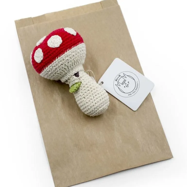 Hochet champignon en crochet "The veggy toys", coton bio<MyuM Store