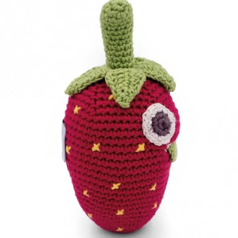 Hochet fraise en crochet "The veggy toys", coton bio<MyuM Clearance