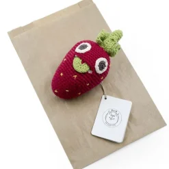 Hochet fraise en crochet "The veggy toys", coton bio<MyuM Clearance