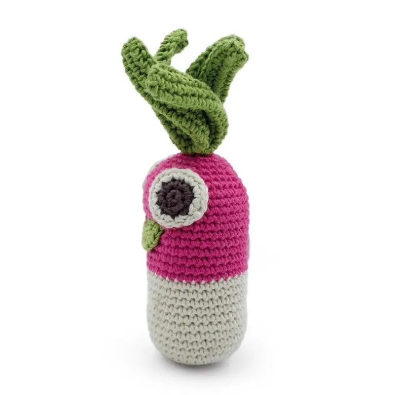 Hochet grand radis en crochet "The veggy toys", coton bio<MyuM Outlet