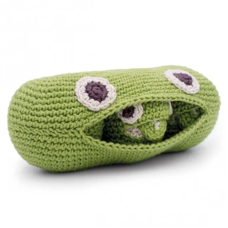 Hochet petits pois en crochet "The veggy toys", coton bio<MyuM Fashion