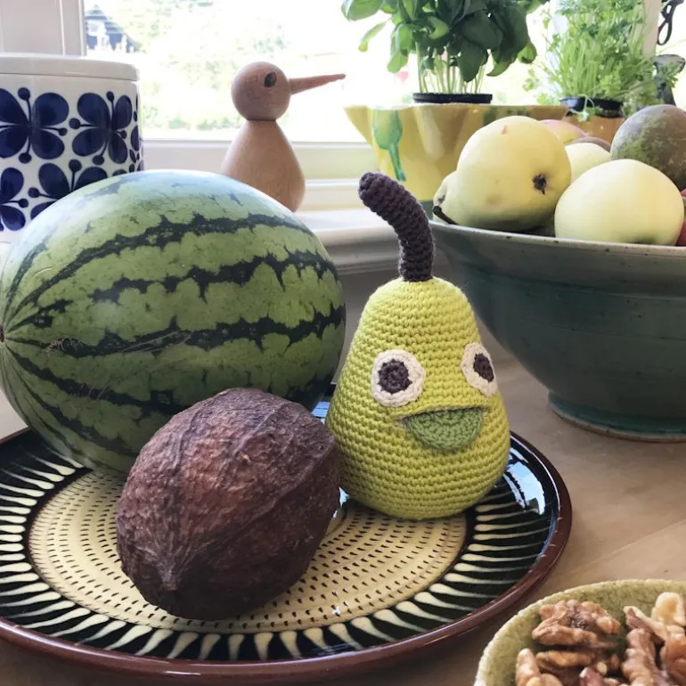 Hochet poire en crochet "The veggy toys", coton bio<MyuM Cheap