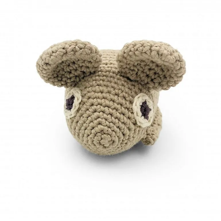 Hochet souris grise en crochet "The veggy toys", coton bio<MyuM Best Sale