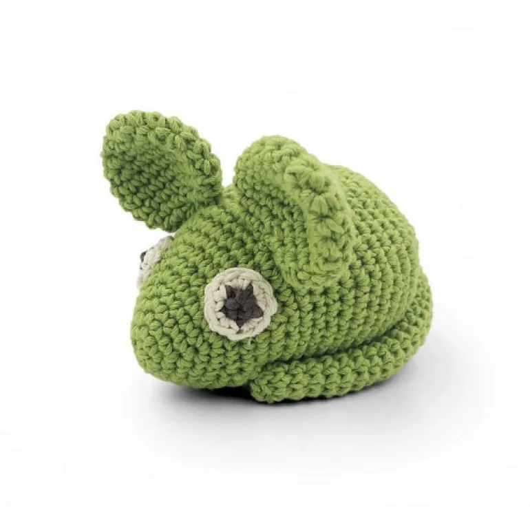 Hochet souris verte en crochet "The veggy toys", coton bio<MyuM Cheap