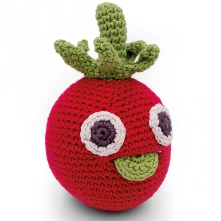 Hochet tomate en crochet "The veggy toys", coton bio<MyuM Cheap