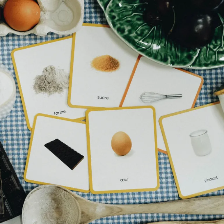 Imagier CUISINE & ALIMENTS mini Mondy, cartes de nomenclature<Observe Montessori Cheap