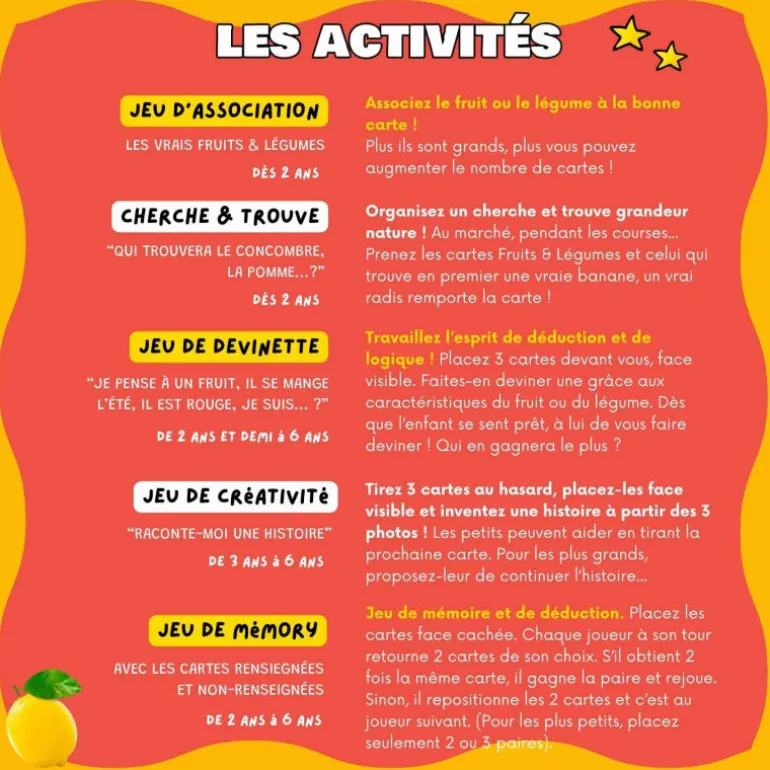 Imagier FRUITS & LEGUMES mini Mondy, cartes de nomenclature<Observe Montessori Cheap