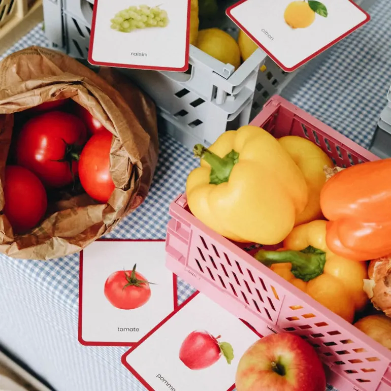 Imagier FRUITS & LEGUMES mini Mondy, cartes de nomenclature<Observe Montessori Cheap