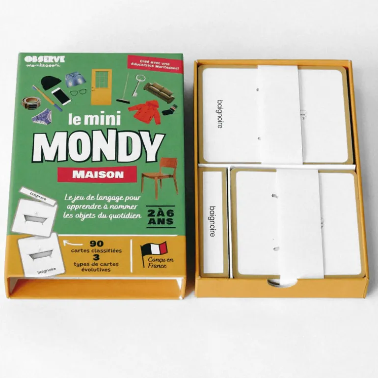 Imagier MAISON & VETEMENTS mini Mondy, cartes de nomenclature<Observe Montessori Store