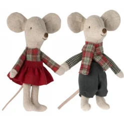 Jumeaux souris en hiver dans leur boîte "maison"<Maileg Store
