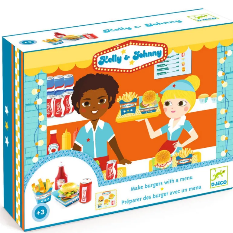 Kelly & Johnny, jouer à préparer des burgers 5505<Djeco Online