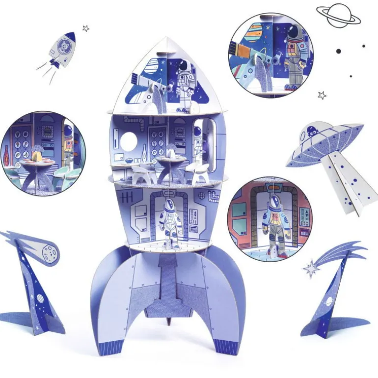 Kit fusée spatiale DIY 8009 Color. Assemble. Play<Djeco Hot